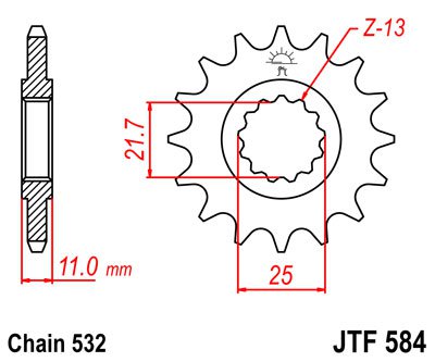 Звезда передняя JT Sprockets JTF 584.16